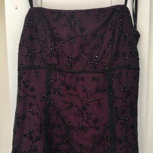 Sheer Black Overlay Beaded Gown